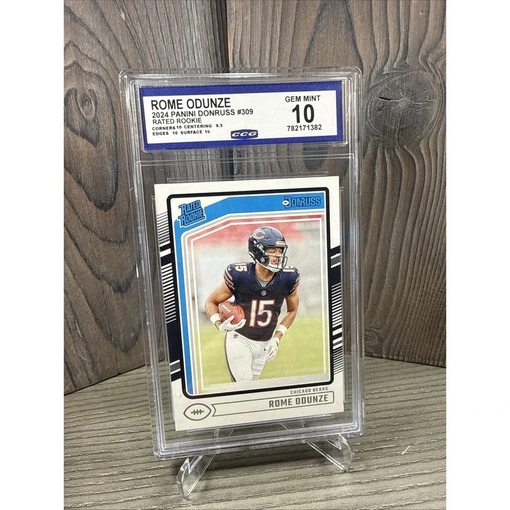 2024 Panini Donruss Football Rome Odunze Rated Rookie Gem Mint 10 Chicago‎ Bears
